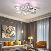 Lustra LED Camelia Grande Cristal Chrome RGB Echivalent 1200W Telecomanda