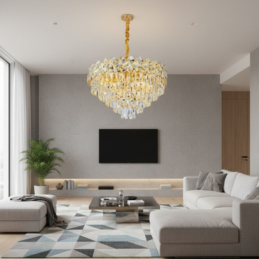 Candelabru Cristal MALLI Gold ⌀60CM