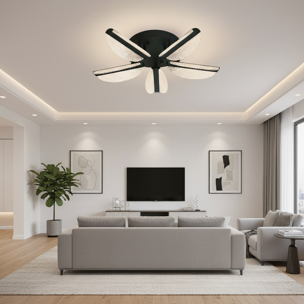 Lustra LED FOLLO Black Echivalent 350W Telecomanda