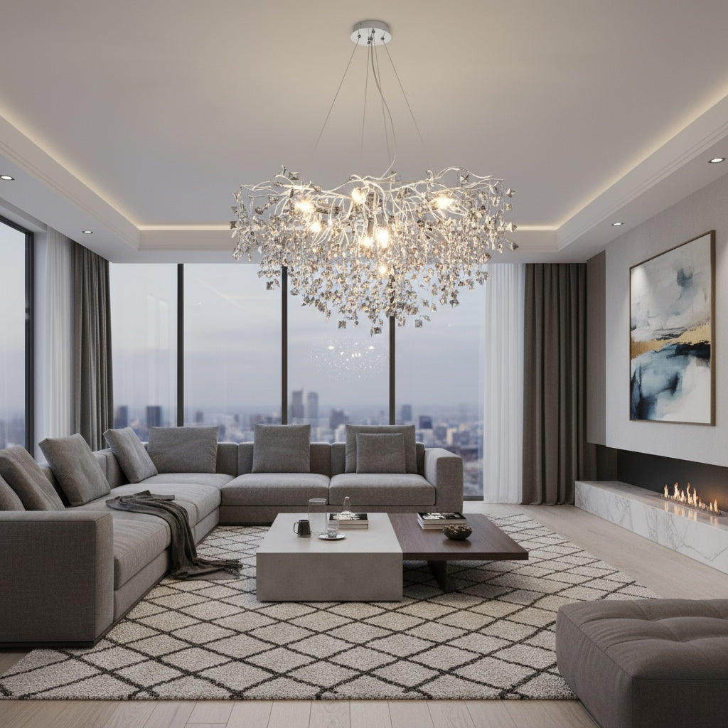 Candelabru Cristal LUXURY Silver SOFT 80cm