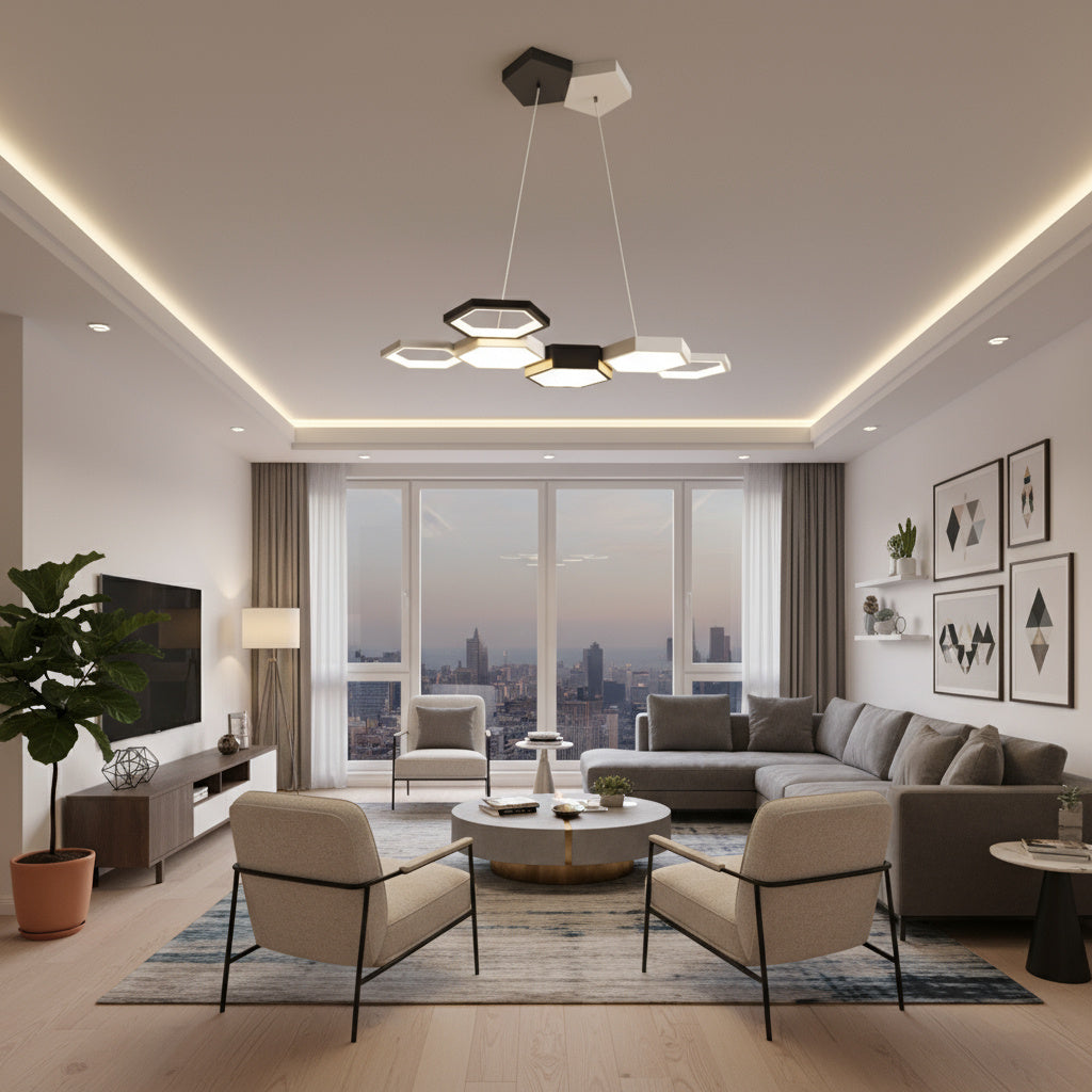 Lustra LED Black & White Echivalent 700W Telecomanda