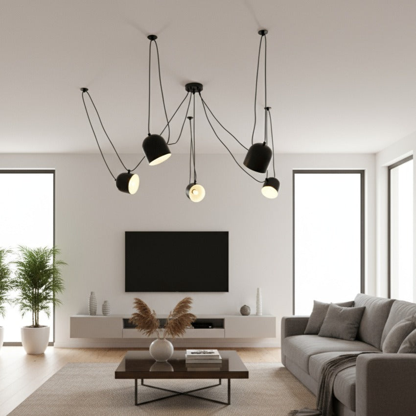 Lustra Moderna Custom Form Black Bowls 5xE27