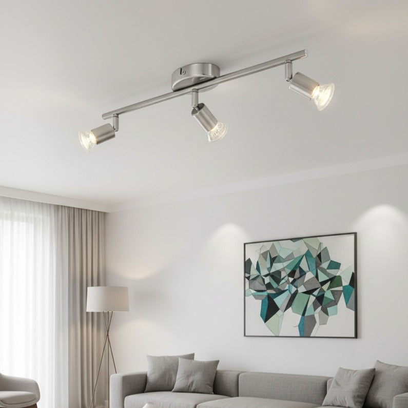 Lustra Cu 3 Spoturi Reglabile Silver BUZZ-LED 48.5CM ARGINTIE Lighting Fixtures