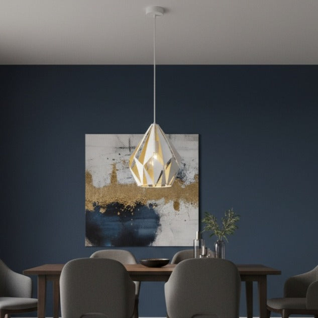 Pendul CARLTON 1 White & Gold 110CM Eglo