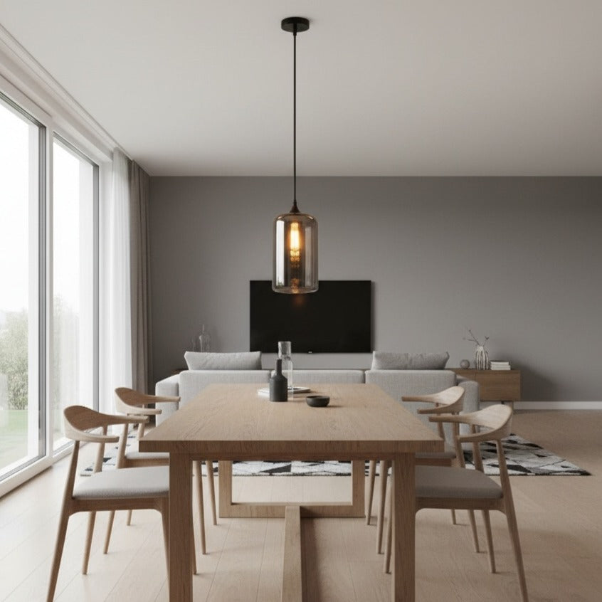 Pendul VERA 3 Black Abajur Fumuriu 1xE27