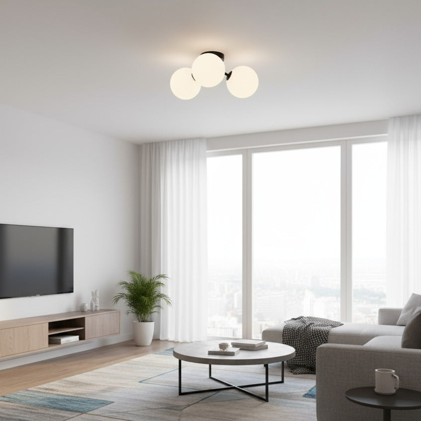 Lustra VESCA Black Abajur Mat 3xE27