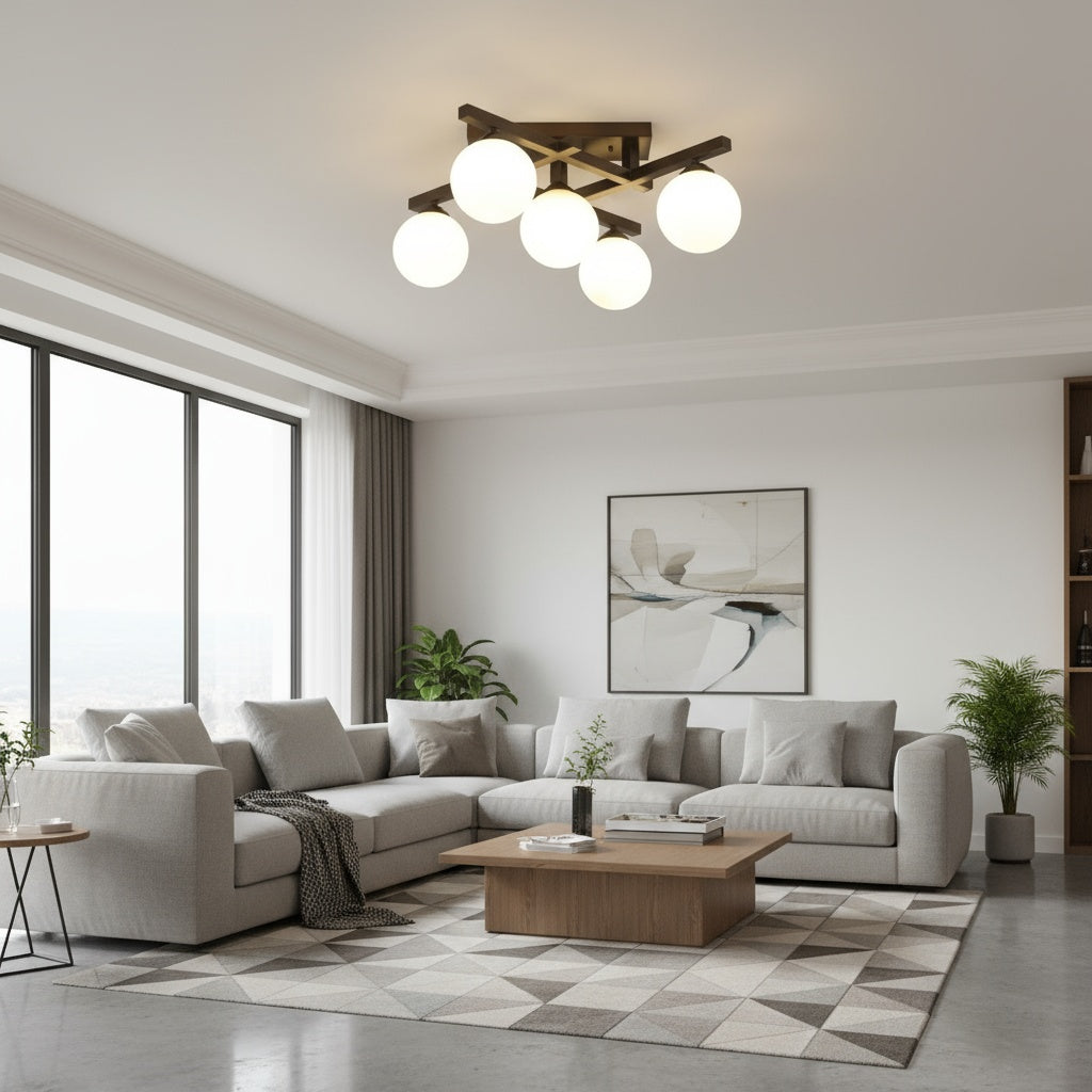 Lustra MEZO Abajur Mat 5xE27