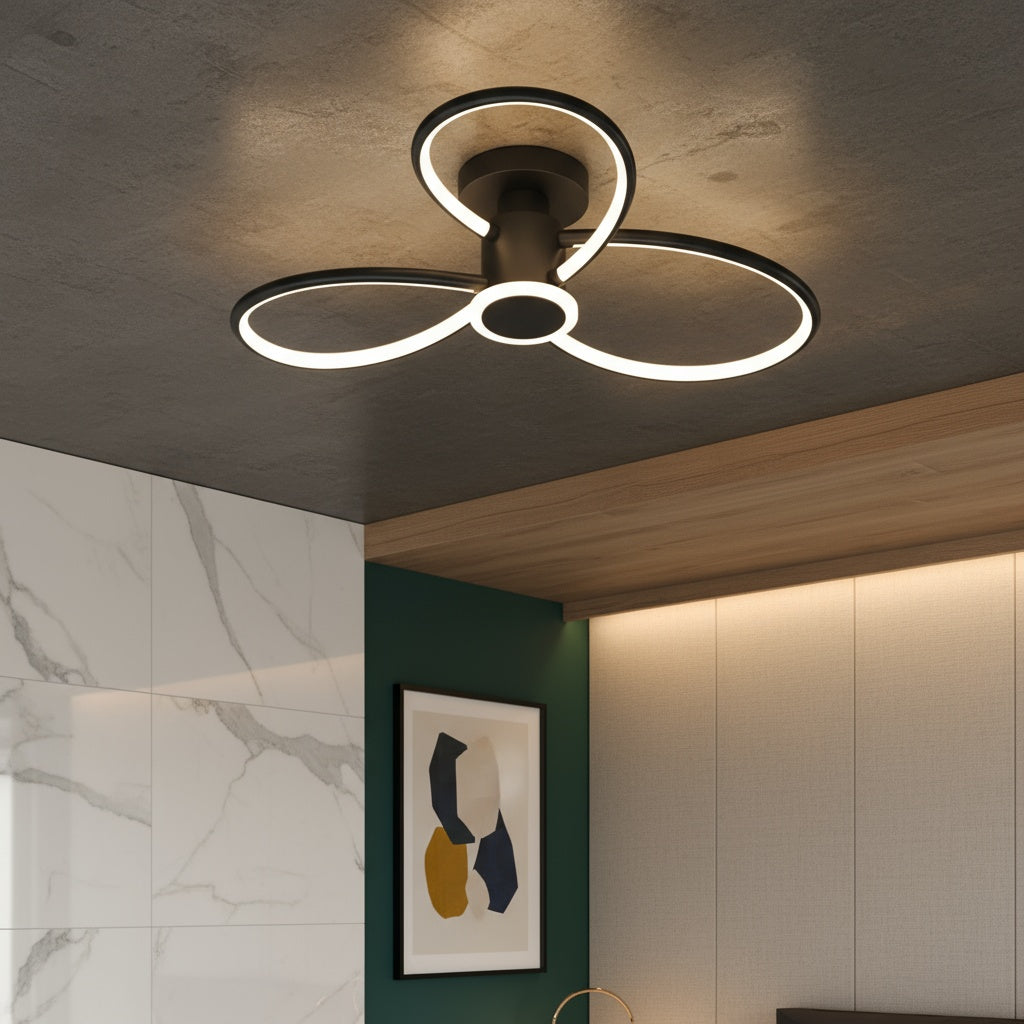 Lustra LED Lymon Neagra Echivalent 480W Telecomanda