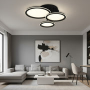 Lustra LED Polin 3 BLACK CIRCLE Echivalent 510W Telecomanda