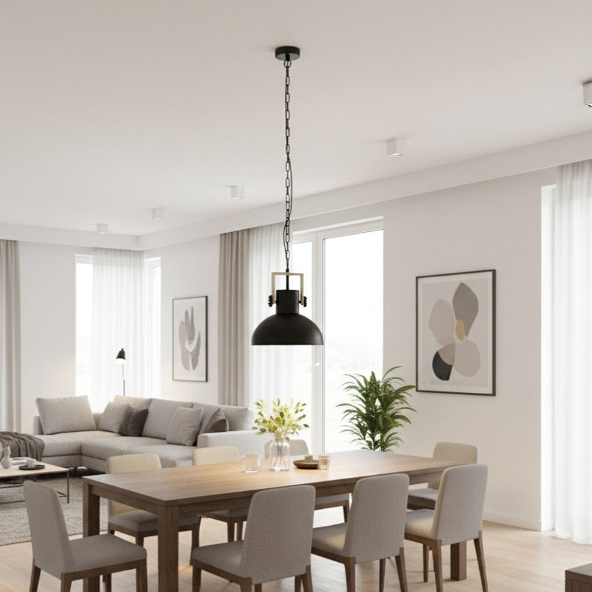 Pendul LUBENHAM Black & Wood 1xE27 Eglo