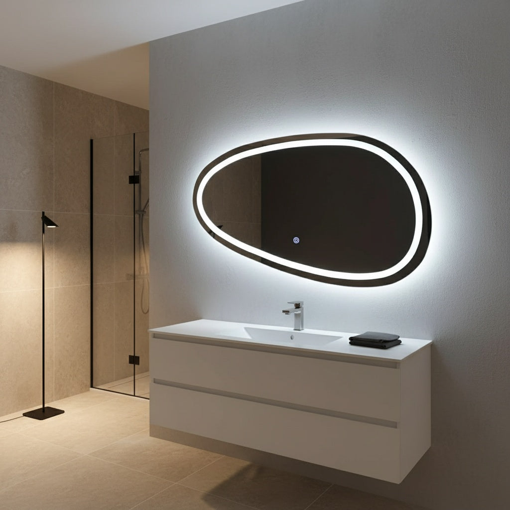 Oglinda LED Ovala 80x45cm Touch 3 Functii