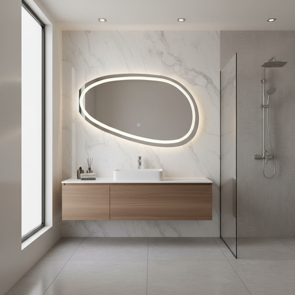 Oglinda LED Ovala 80x45cm Touch 3 Functii