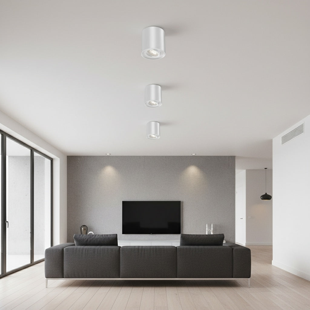 Spot Aplicat Rotund Fascicul Reglabil Alb Dulie GU10 Ø80x100mm