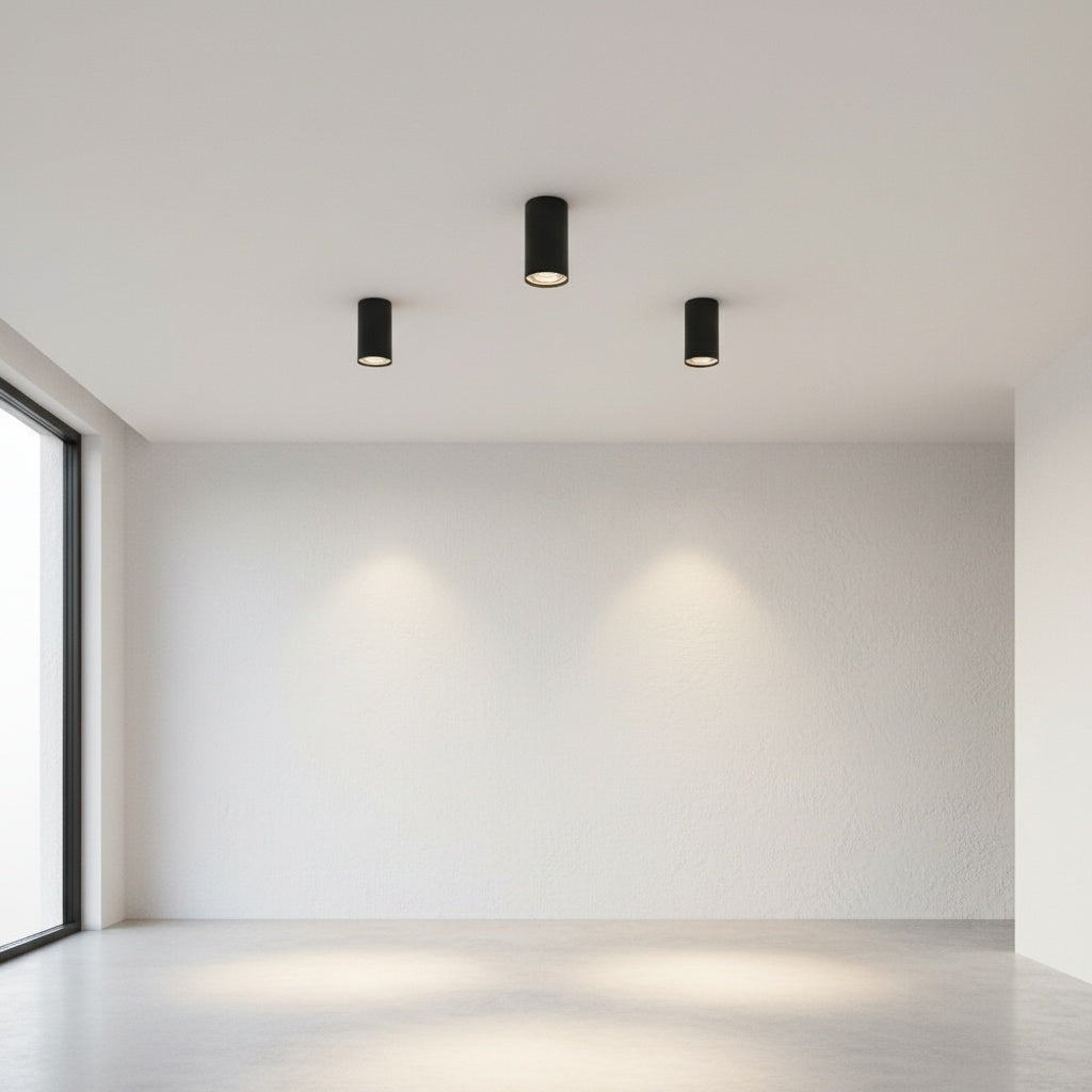 Spot Aplicat Rotund Negru Dulie GU10 Ø55x102mm