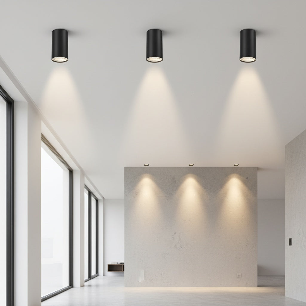 Spot Aplicat Rotund Negru Dulie GU10 Ø55x102mm