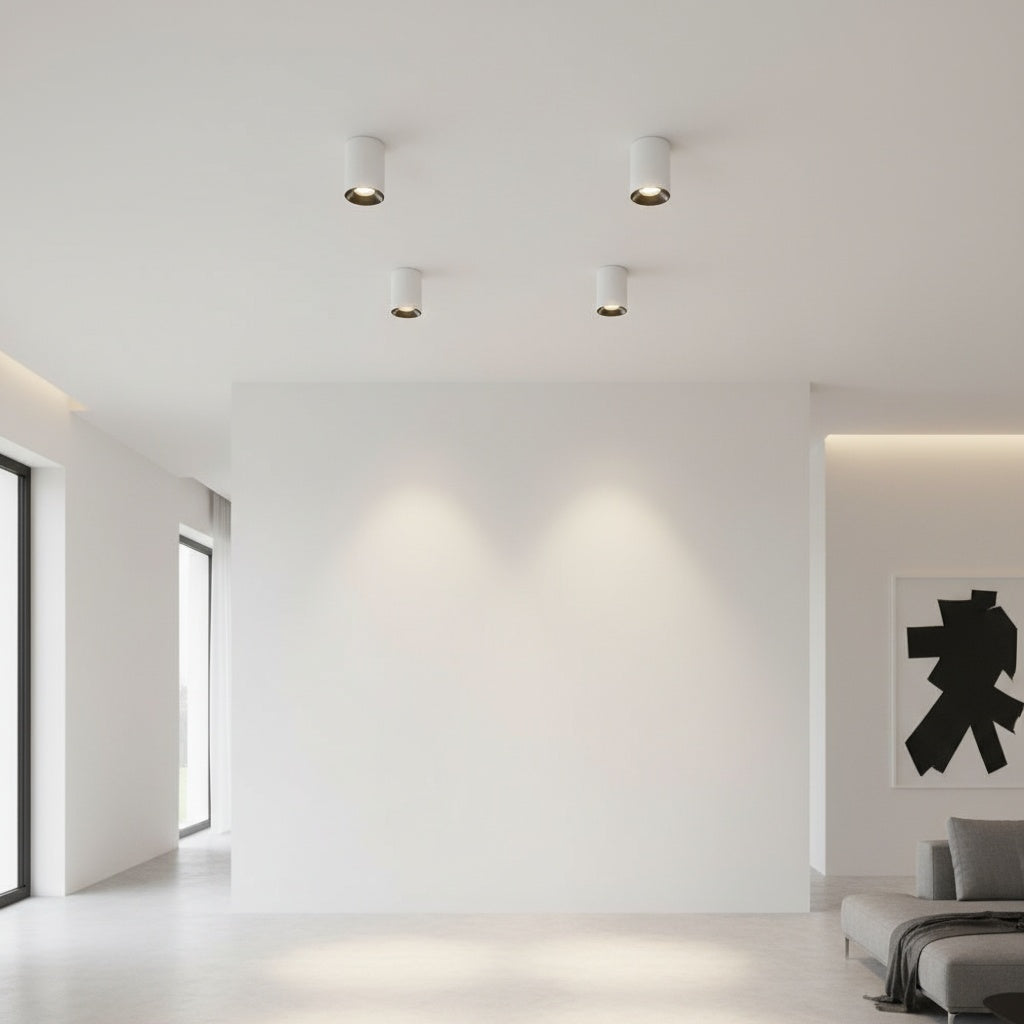 Spot Aplicat Rotund Alb & Negru Dulie GU10 Ø80x117mm