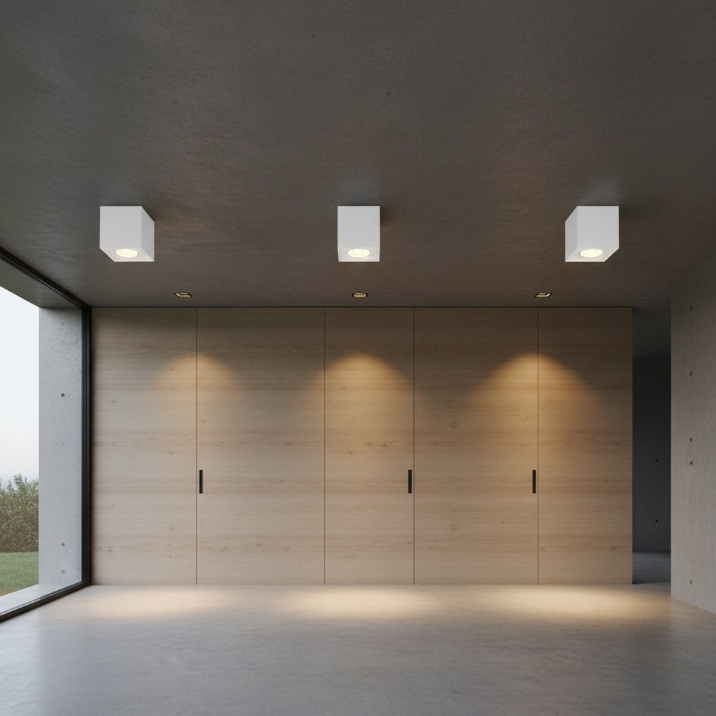 Spot Aplicat Patrat Fascicul Reglabil Alb Dulie GU10 L80xH100mm