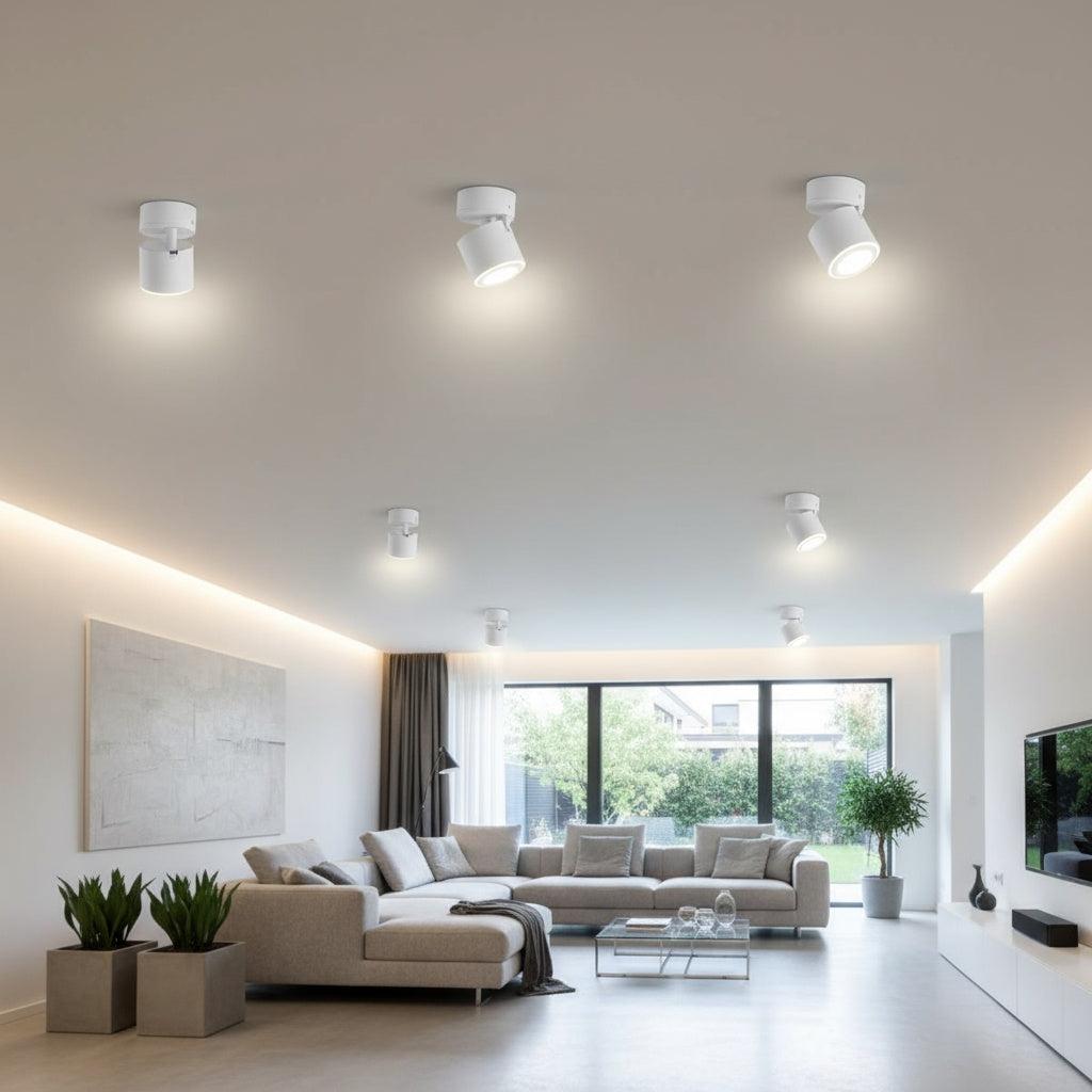 Spot LED Premium Aplicat Orientabil Rotund Alb 3 Moduri de Iluminare