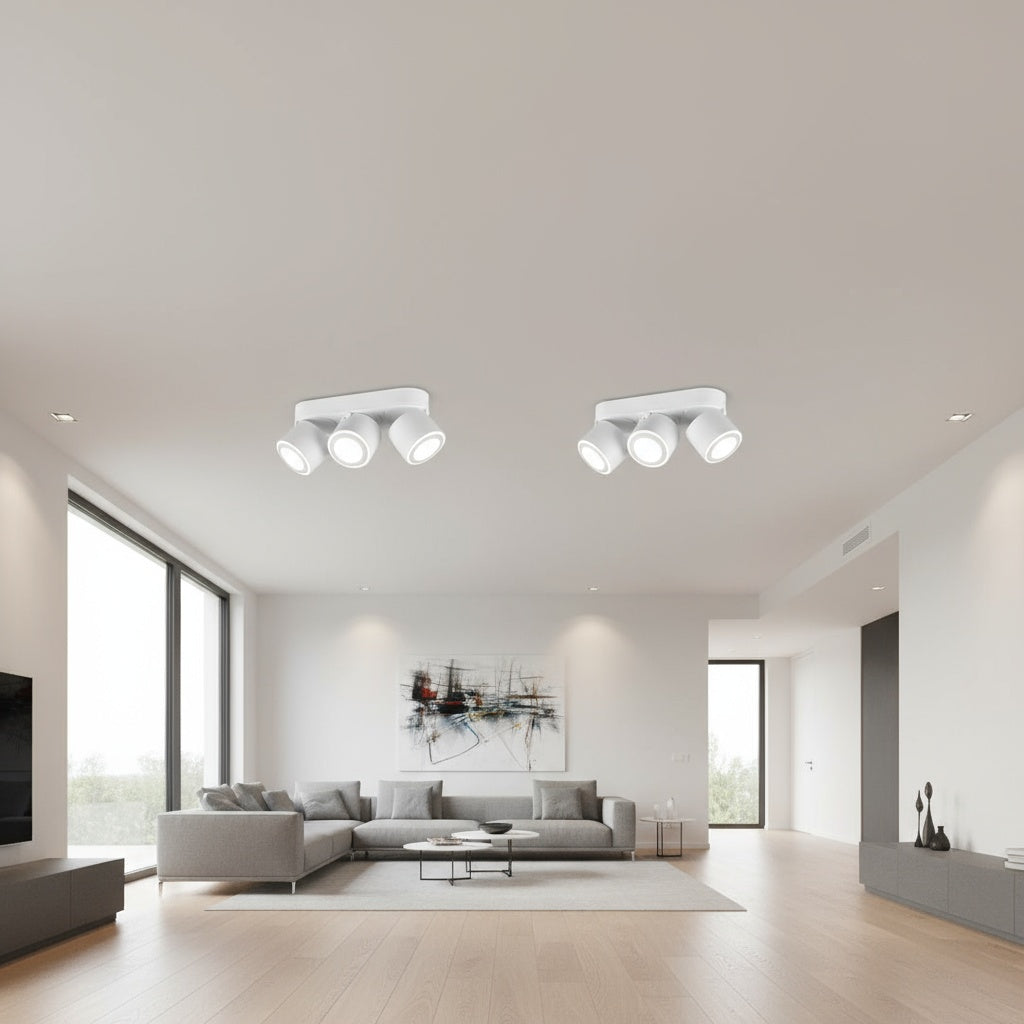 Spot LED Premium Aplicat Orientabil Dreptunghiular 3x450lm Alb 3 Moduri de Iluminare