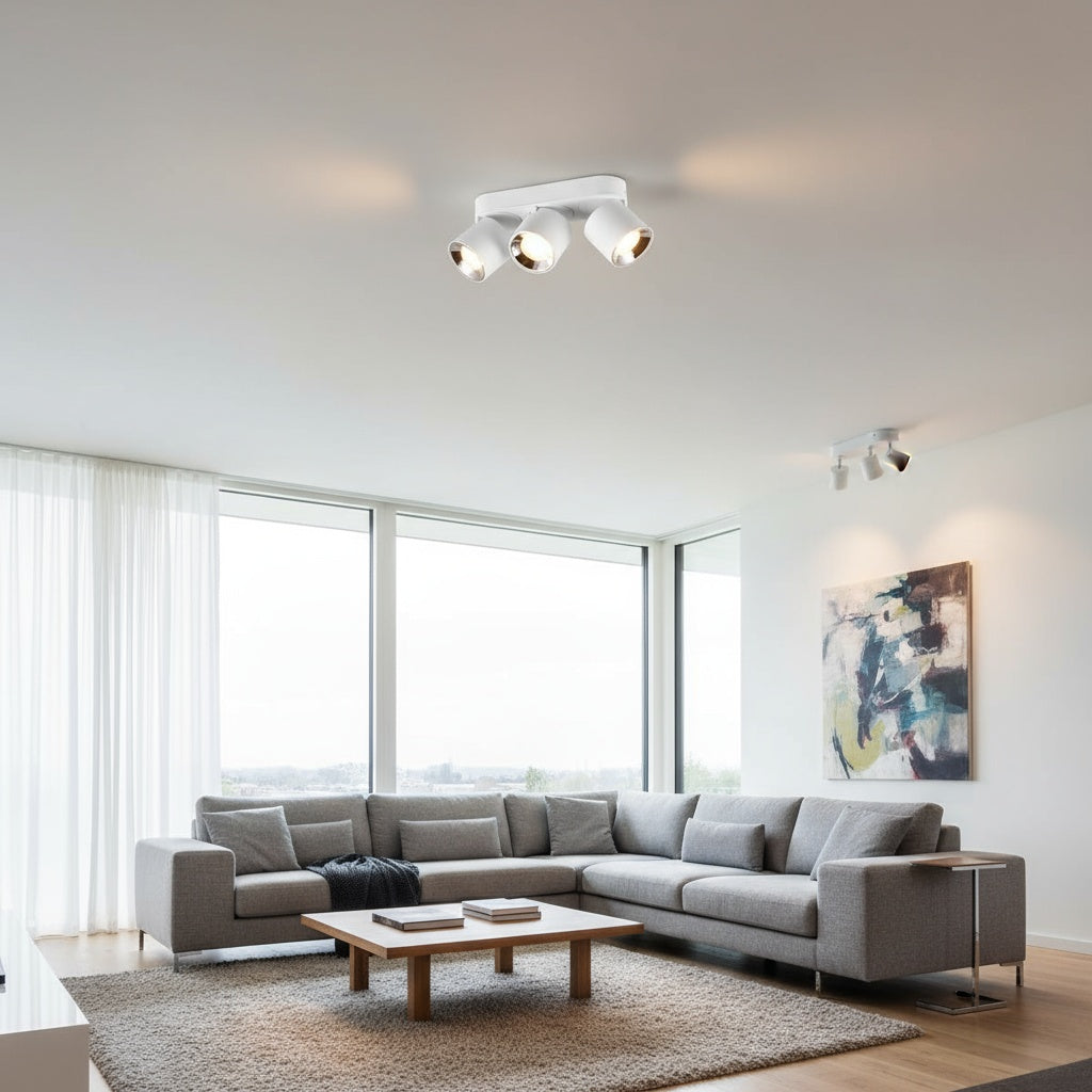 Spot Aplicat Orientabil Dreptunghiular Alb Dulie 3xGU10 L27.3 x H12CM