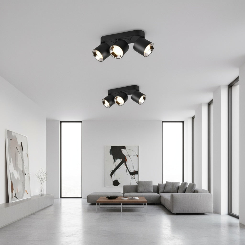 Spot Aplicat Orientabil Dreptunghiular Negru Dulie 3xGU10 L27.3 x H12CM