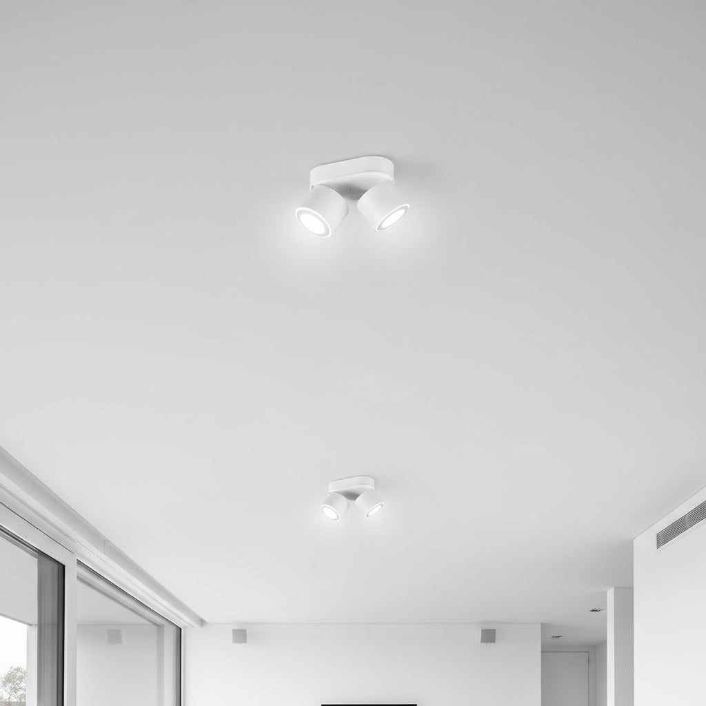 Spot LED Premium Aplicat Orientabil Dreptunghiular 2x450lm Alb 3 Moduri de Iluminare