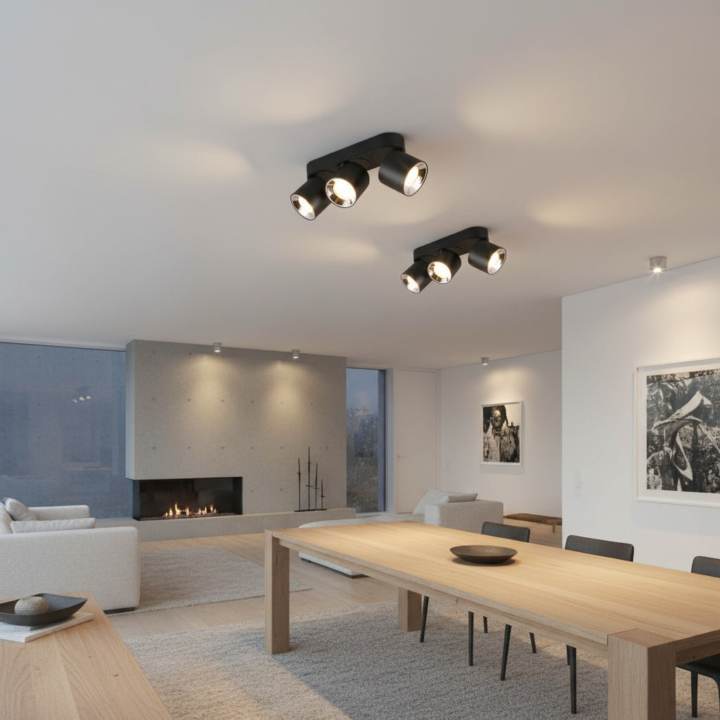 Spot Aplicat Orientabil Dreptunghiular Negru Dulie 3xGU10 L27.3 x H12CM