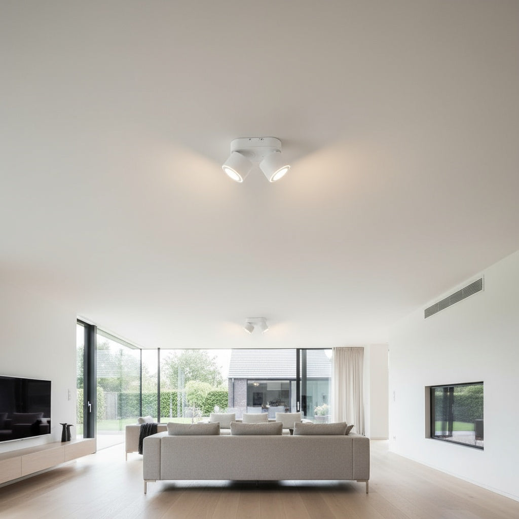 Spot LED Premium Aplicat Orientabil Dreptunghiular 2x450lm Alb 3 Moduri de Iluminare