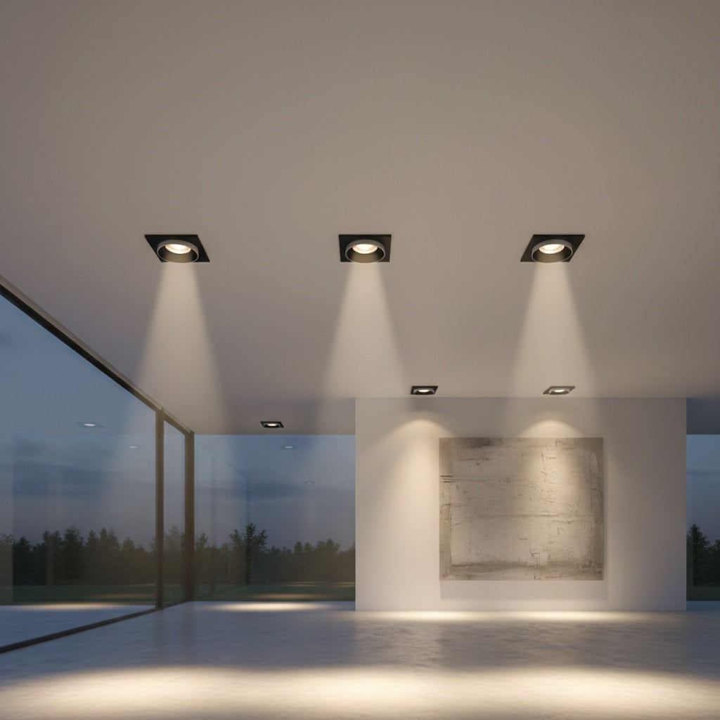 Spot Incastrat Patrat Negru & Alb Dulie MR16 Ø92x38mm