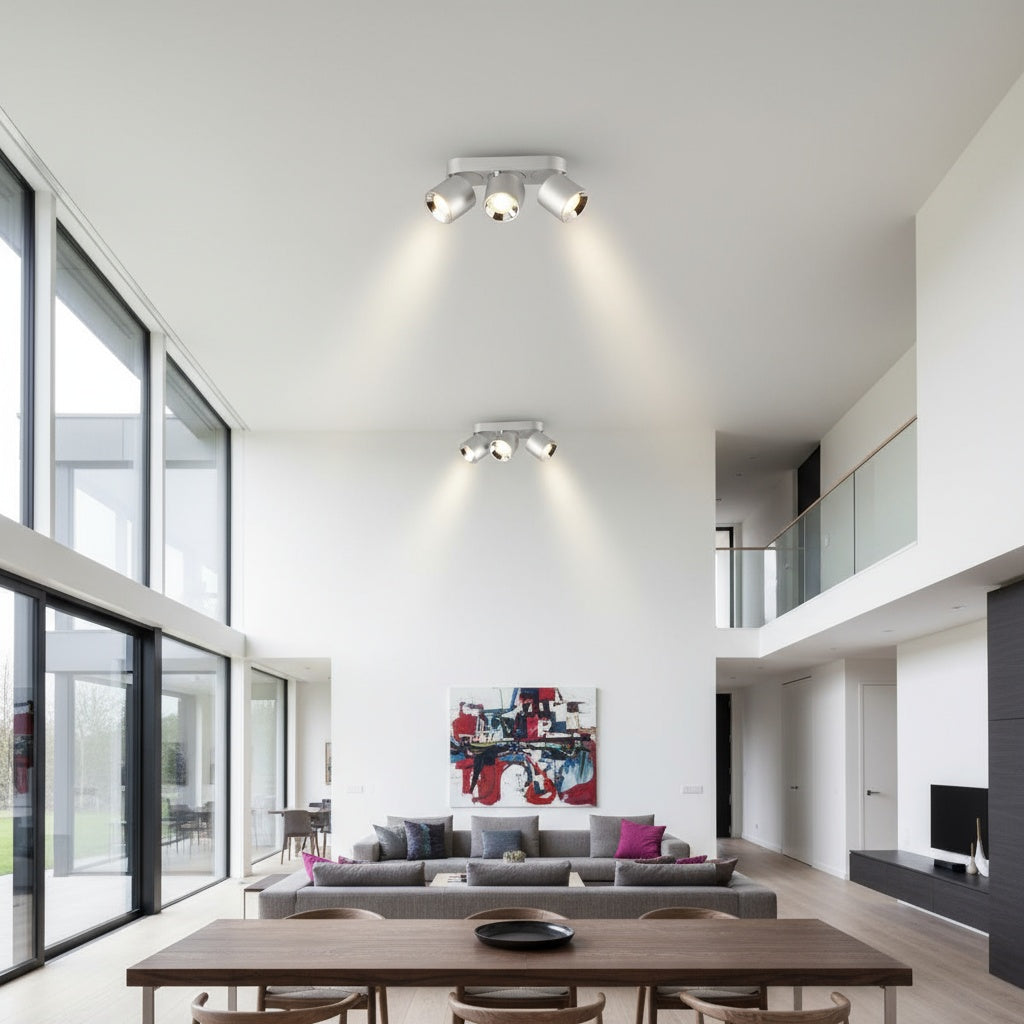 Spot Aplicat Orientabil Dreptunghiular Argintiu Dulie 3xGU10 L27.3 x H12CM