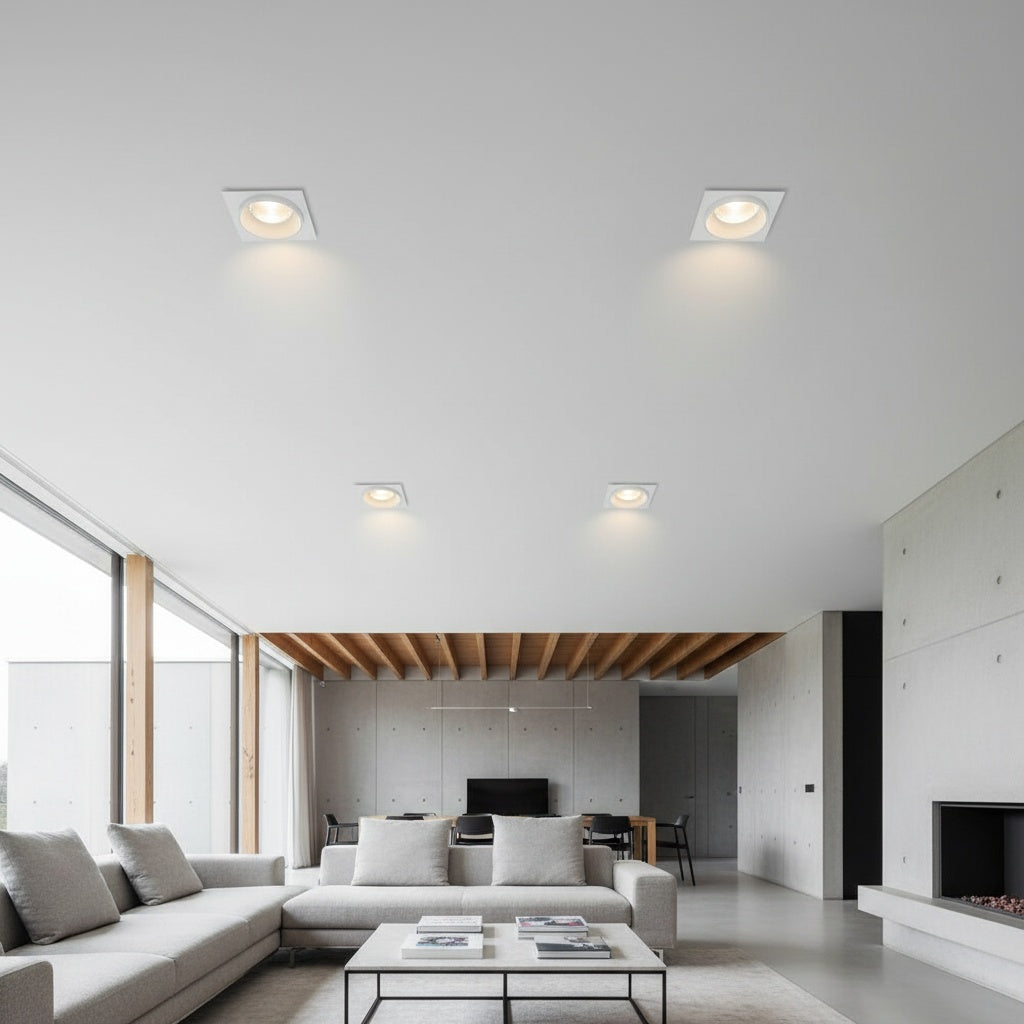 Spot Incastrat Patrat Alb Dulie MR16 Ø92x38mm