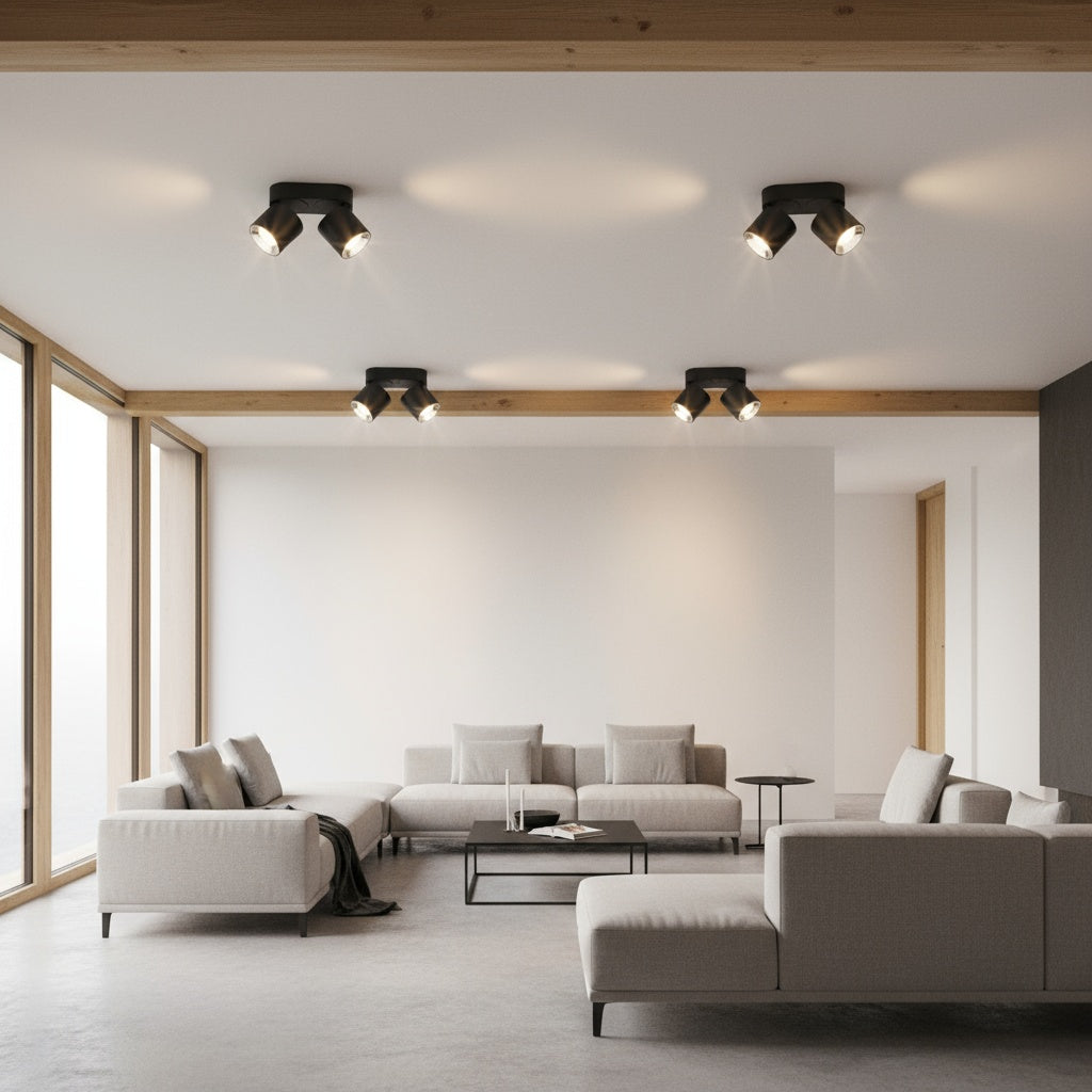 Spot Aplicat Orientabil Dreptunghiular Negru Dulie 2xGU10 L18 x H12CM