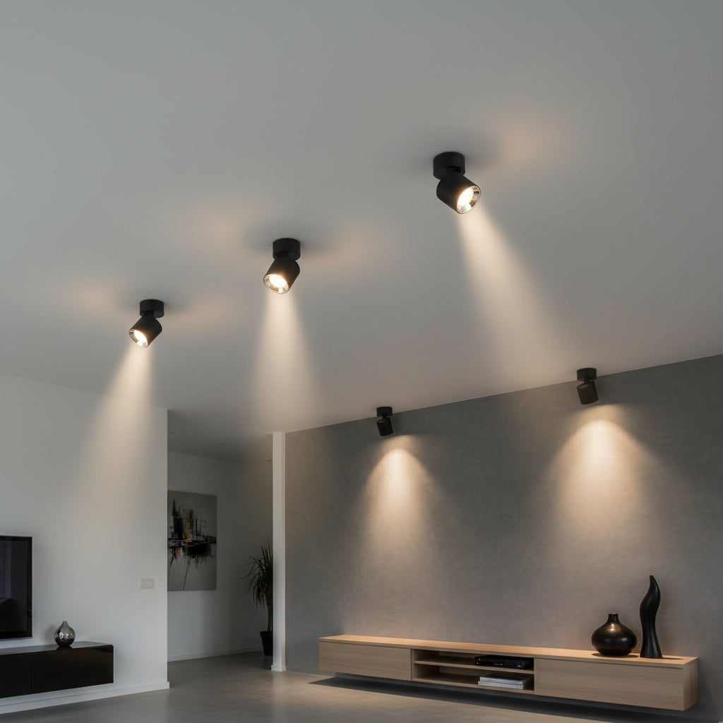 Spot Aplicat Orientabil Rotund Negru Dulie GU10 Ø8.7x12CM