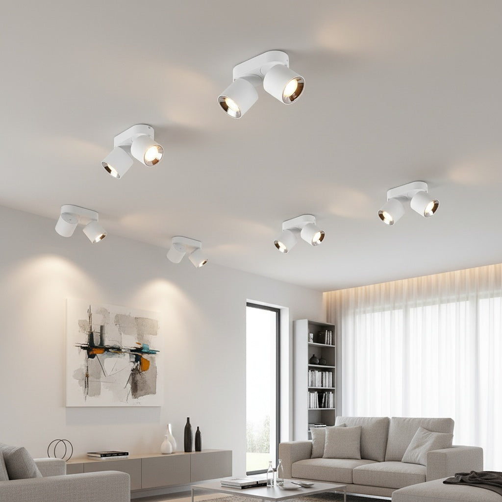 Spot Aplicat Orientabil Dreptunghiular Alb Dulie 2xGU10 L18 x H12CM