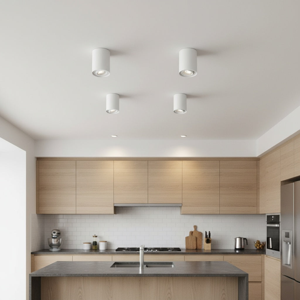 Spot Aplicat Rotund Fascicul Reglabil Alb Dulie GU10 Ø94x125mm