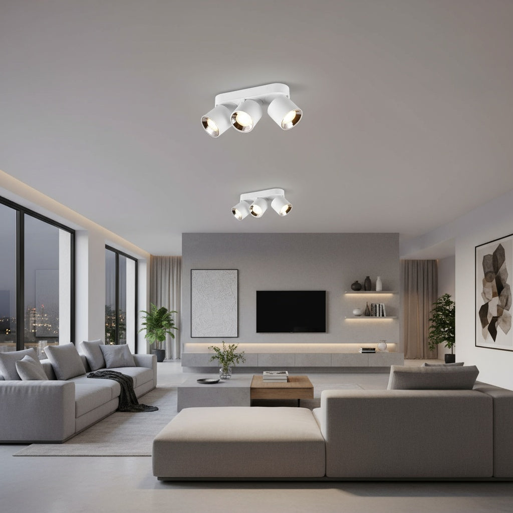 Spot Aplicat Orientabil Dreptunghiular Alb Dulie 3xGU10 L27.3 x H12CM