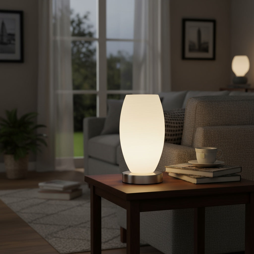 Veioza Decorativa BATISTA 3 White & Silver Ø12CM