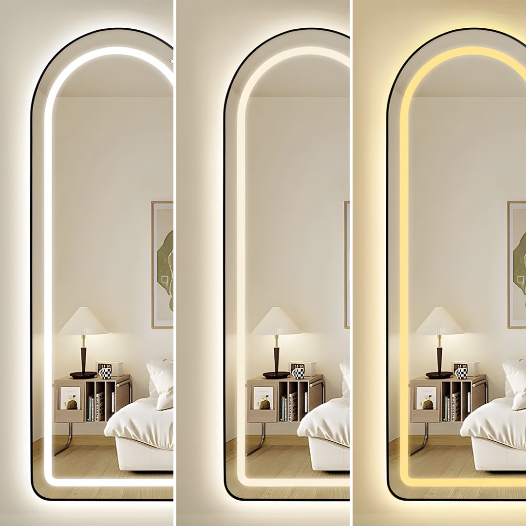 Oglinda LED cu Touch 50x160cm Floor Standing Black Arque