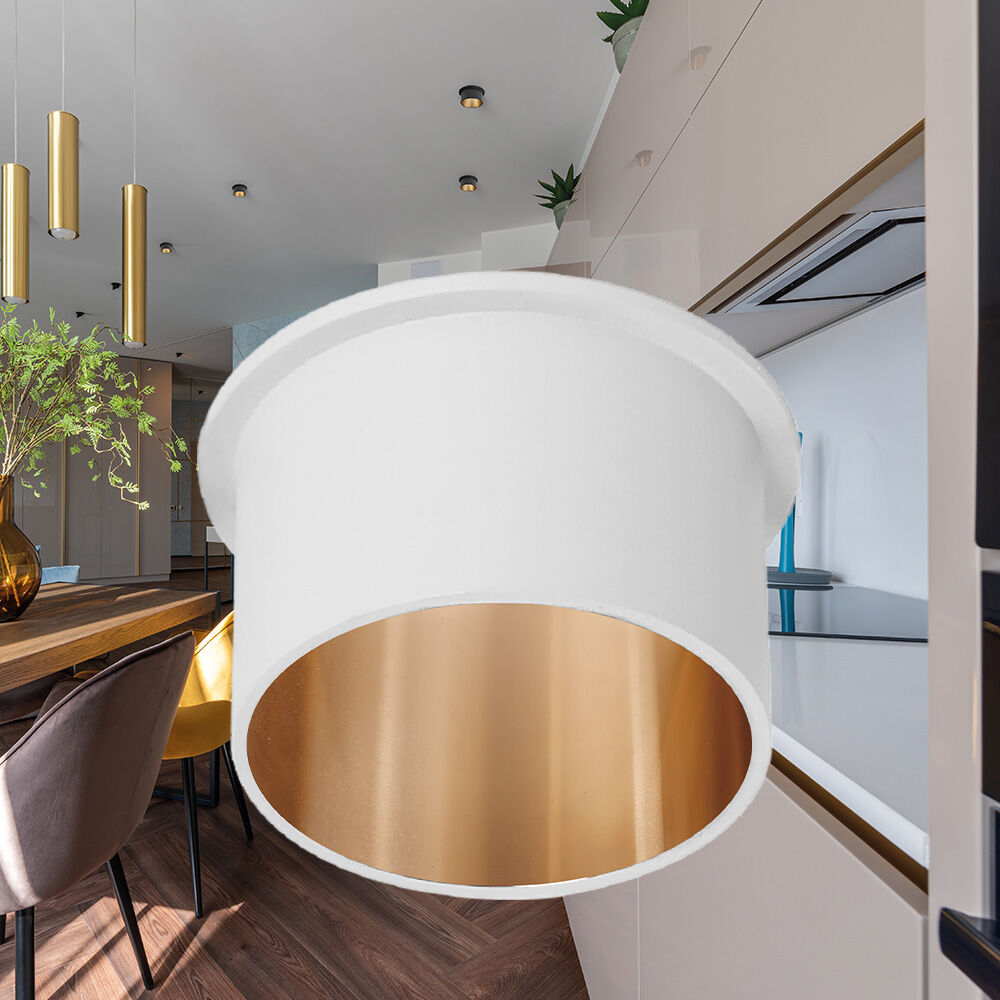 Spot Incastrat Rotund Alb & Auriu Dulie MR16 Ø70x63mm