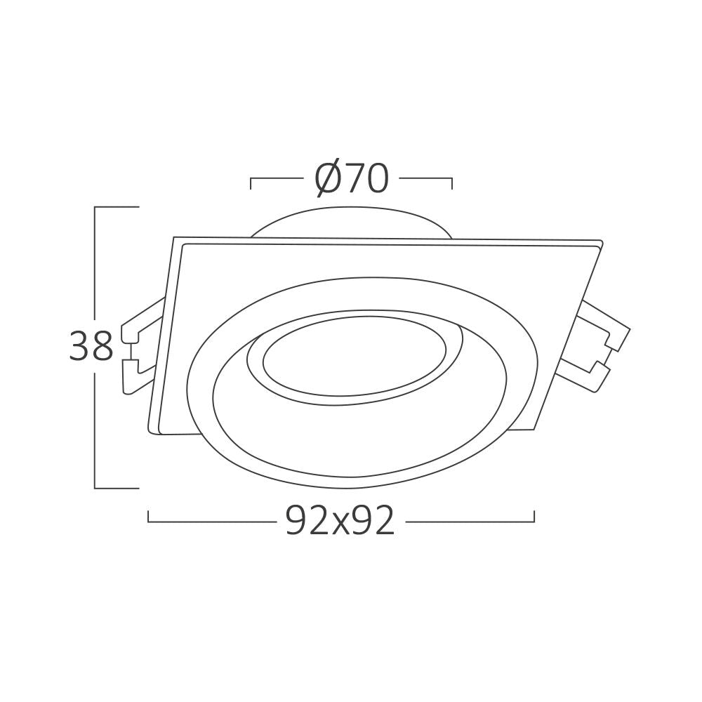 Spot Incastrat Patrat Alb Dulie MR16 Ø92x38mm