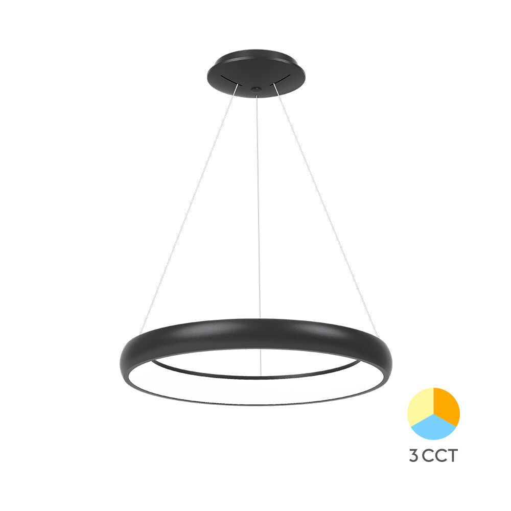 Lustra LED Suspendata BELLA Black, 3 Lumini din buton Echivalent 500W