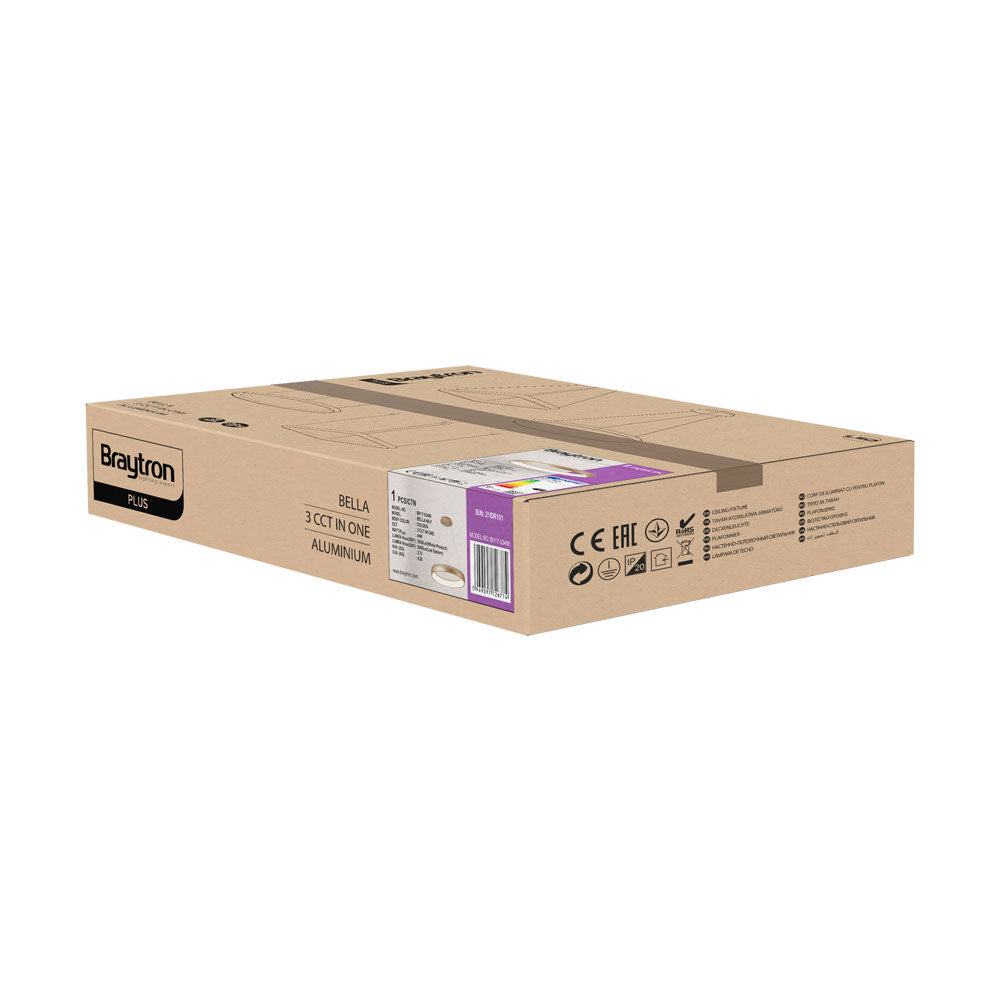 Lustra LED Suspendata BELLA Gold, 3 Lumini din buton Echivalent 500W
