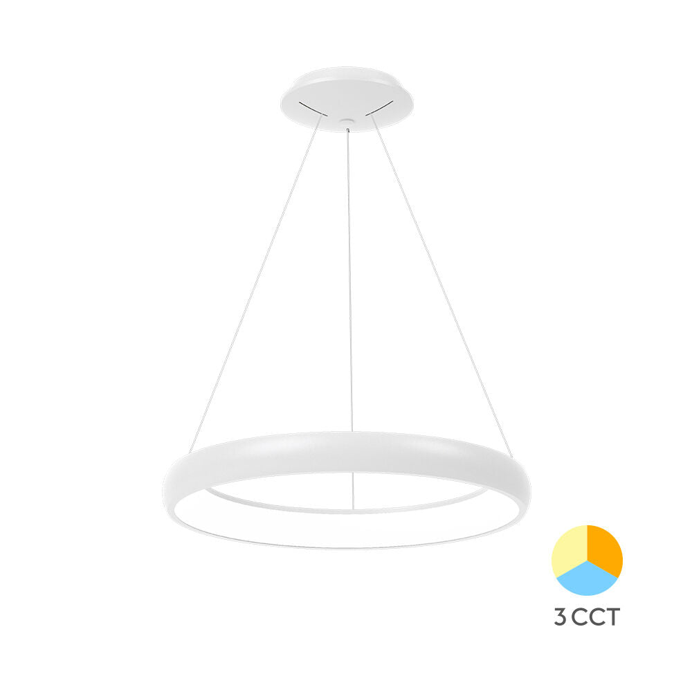 Lustra LED Suspendata BELLA White, 3 Lumini din buton Echivalent 500W