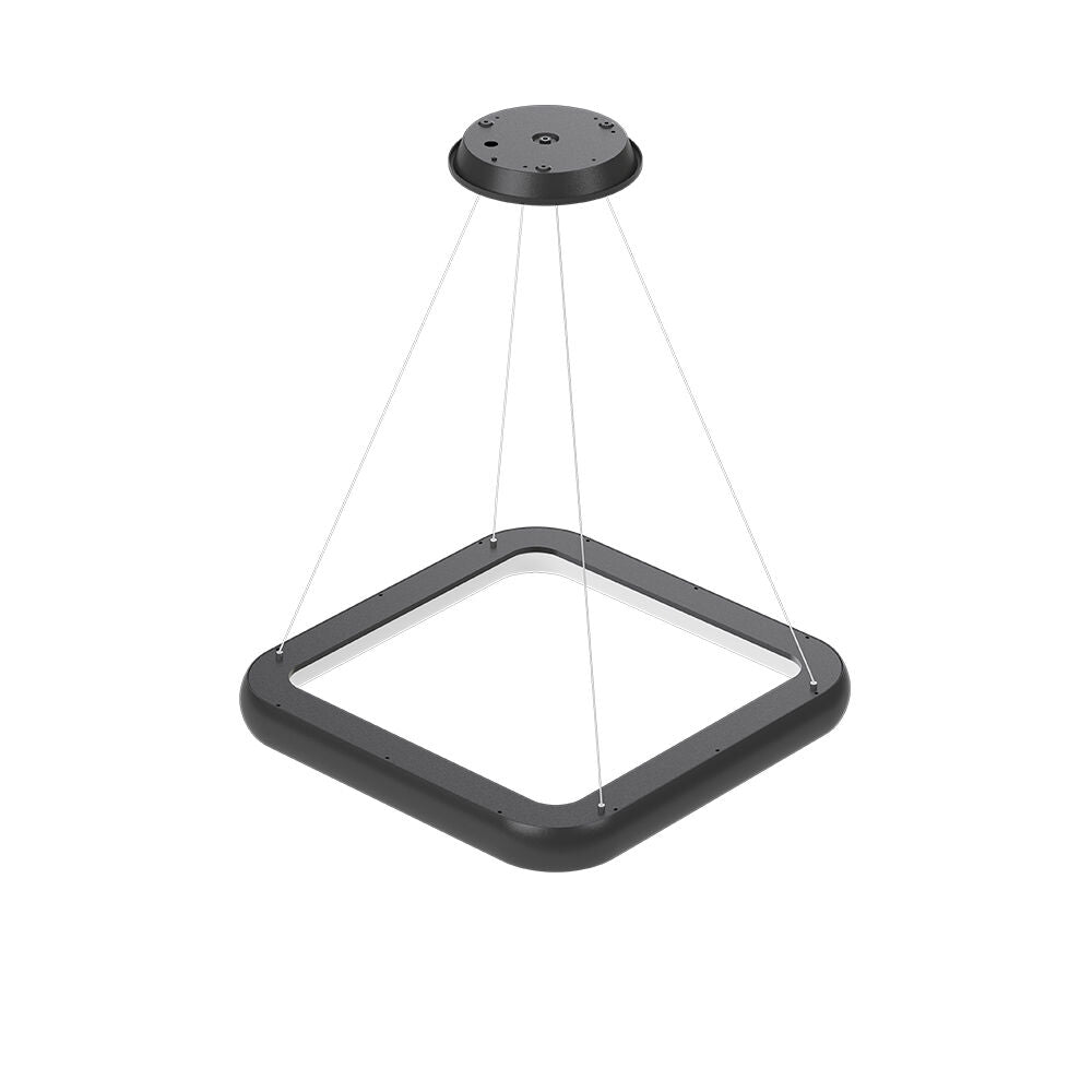 Lustra LED Suspendata BELLA Black Square, 3 Lumini din buton Echivalent 500W