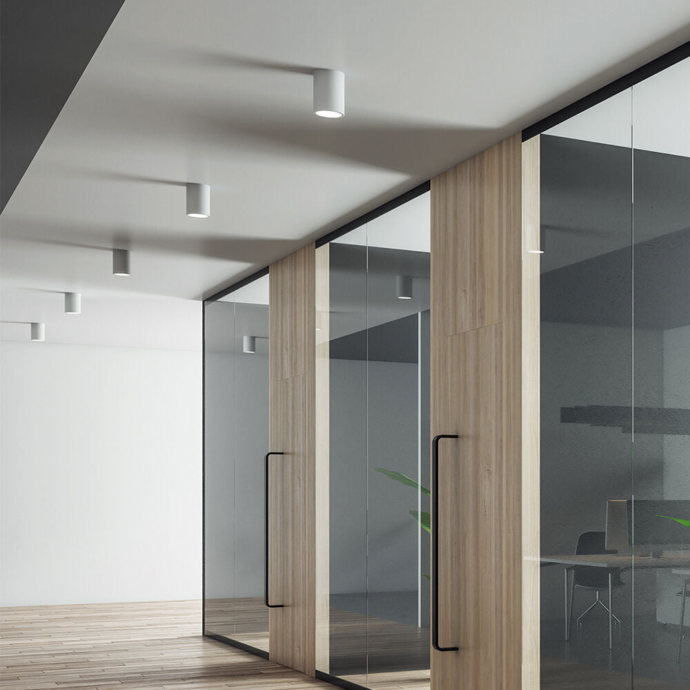 Spot Aplicat Rotund Alb & Negru Dulie GU10 Ø80x117mm