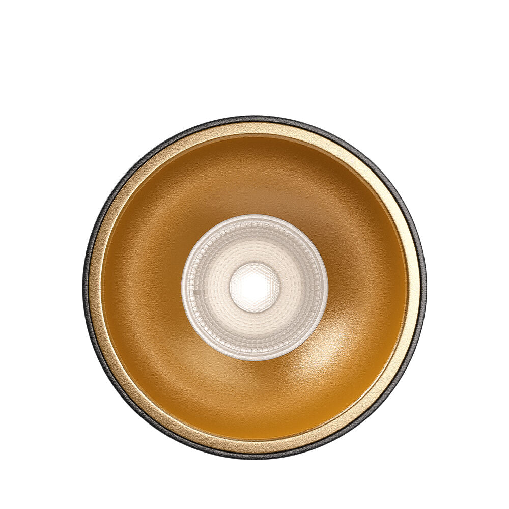 Spot Aplicat Rotund Negru & Auriu Dulie GU10 Ø80x117mm