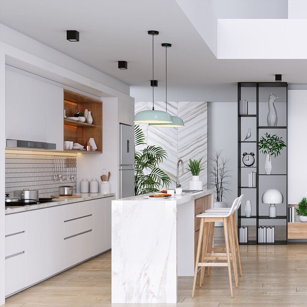 Spot Aplicat Patrat Negru & Auriu Dulie GU10 L97xH140mm