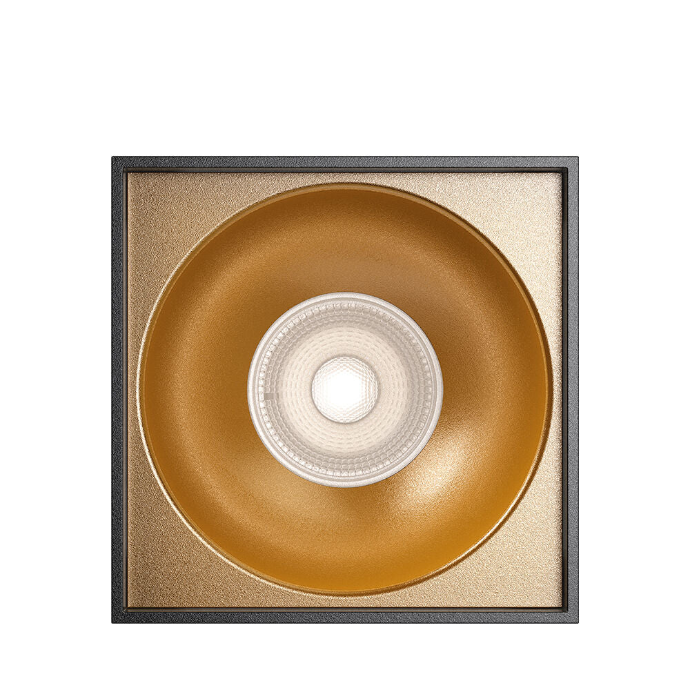 Spot Aplicat Patrat Negru & Auriu Dulie GU10 L80xH117mm