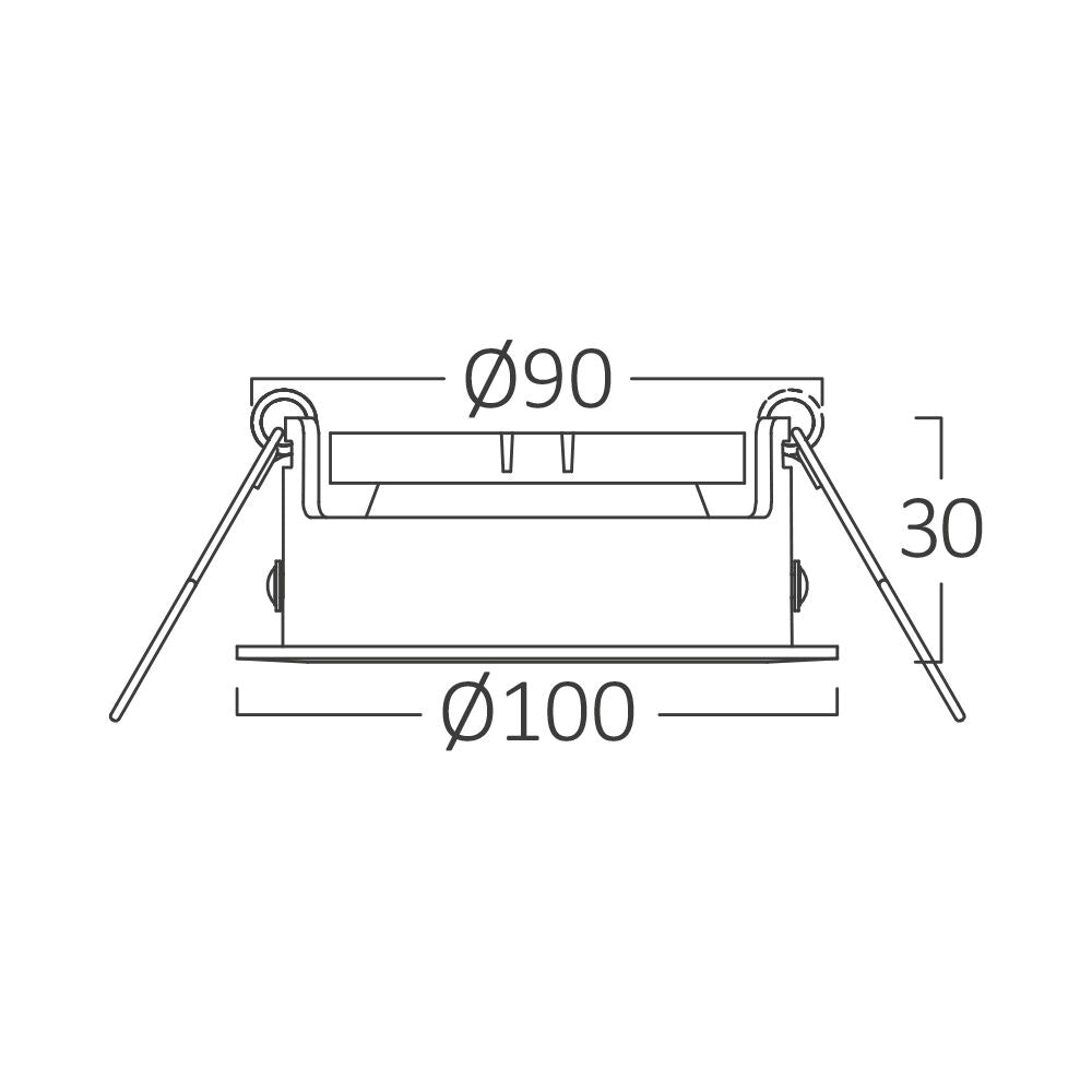 Spot Incastrat Rotund Fascicul Reglabil Negru Dulie MR16 Ø100x30mm
