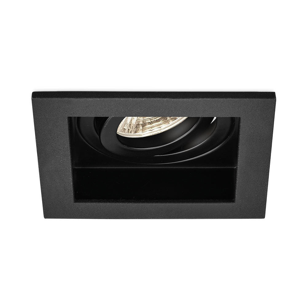 Spot Incastrat Patrat Fascicul Reglabil Negru Dulie MR16 L100xH30mm